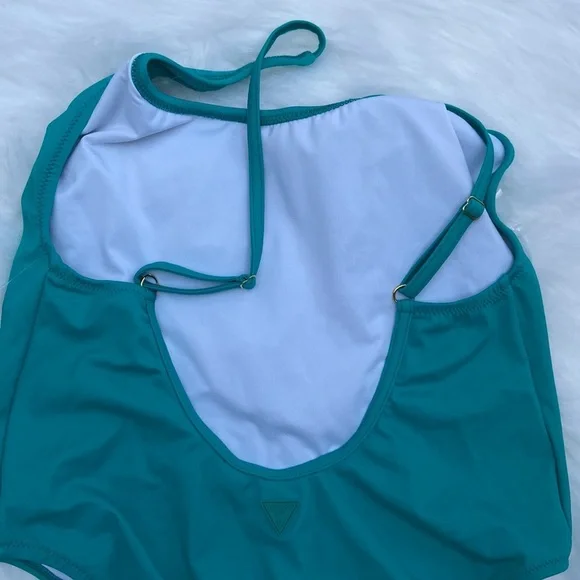 New GUESS Low Back One-Piece Logo Swimsuit SZ S
